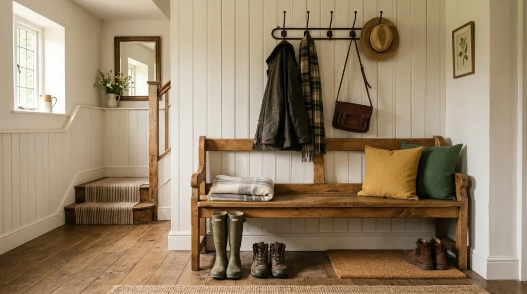 Entryway bench ideas wooden farmhouse