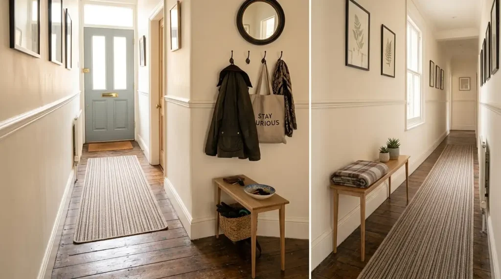 Entryway bench narrow hallway