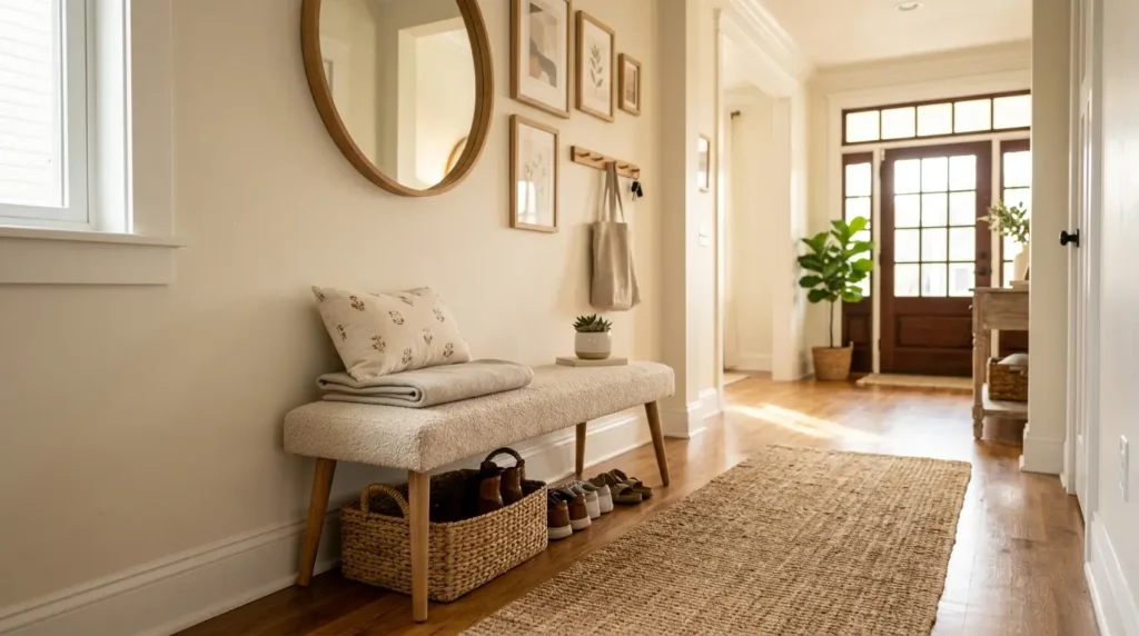 Entryway bench upholstered hallway