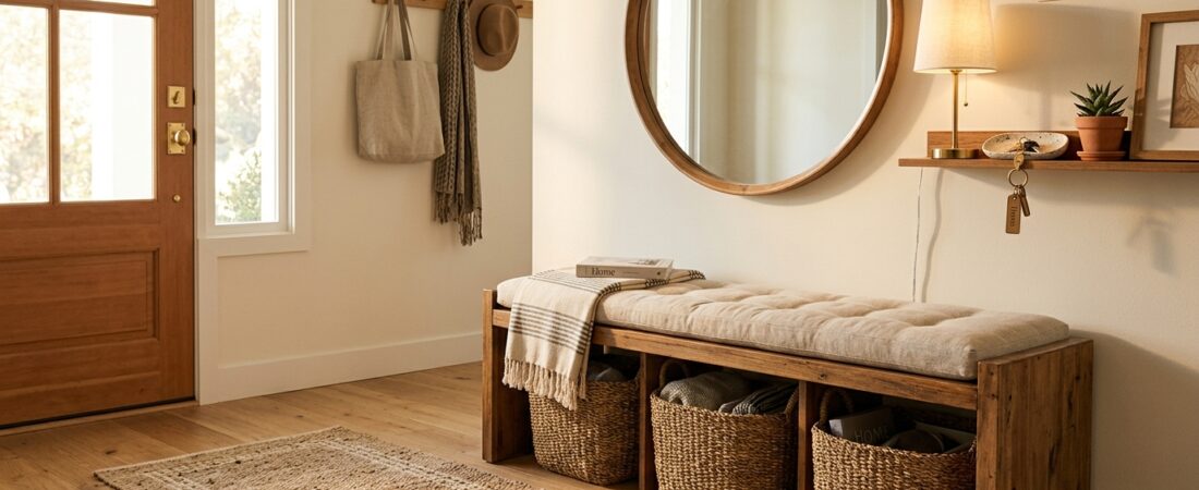 Entryway Bench With Storage That Maximizes Small Spaces