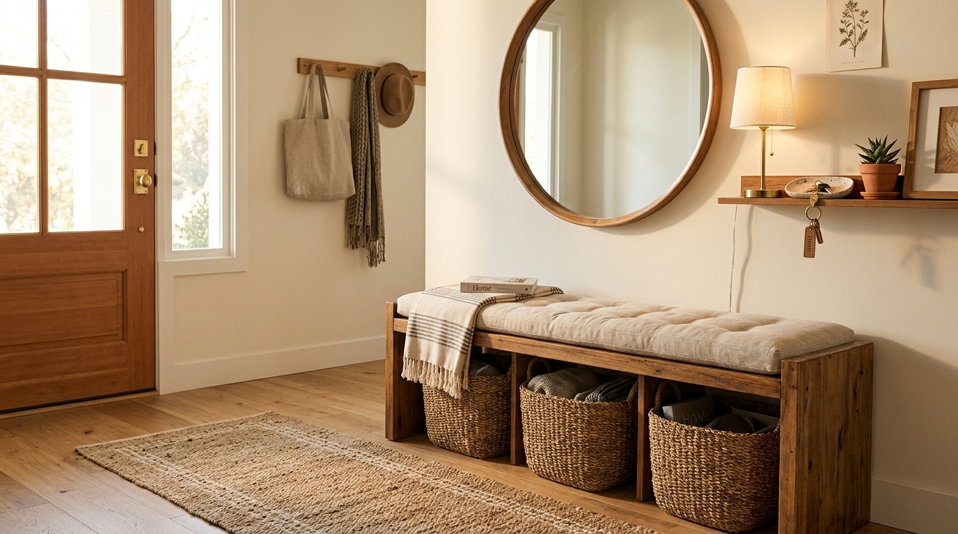 Entryway Bench With Storage That Maximizes Small Spaces