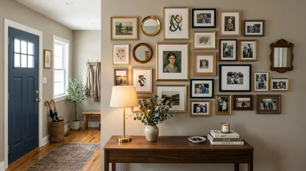 Entryway gallery wall personality