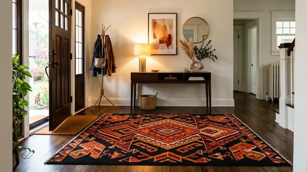 Entryway rug statement bold