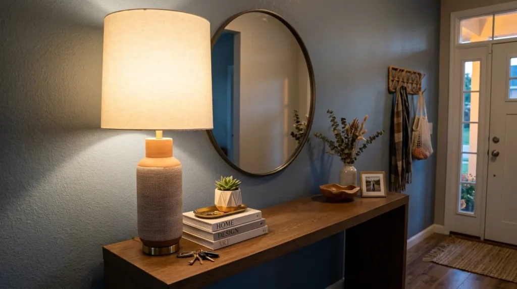 Entryway table lamp tall element