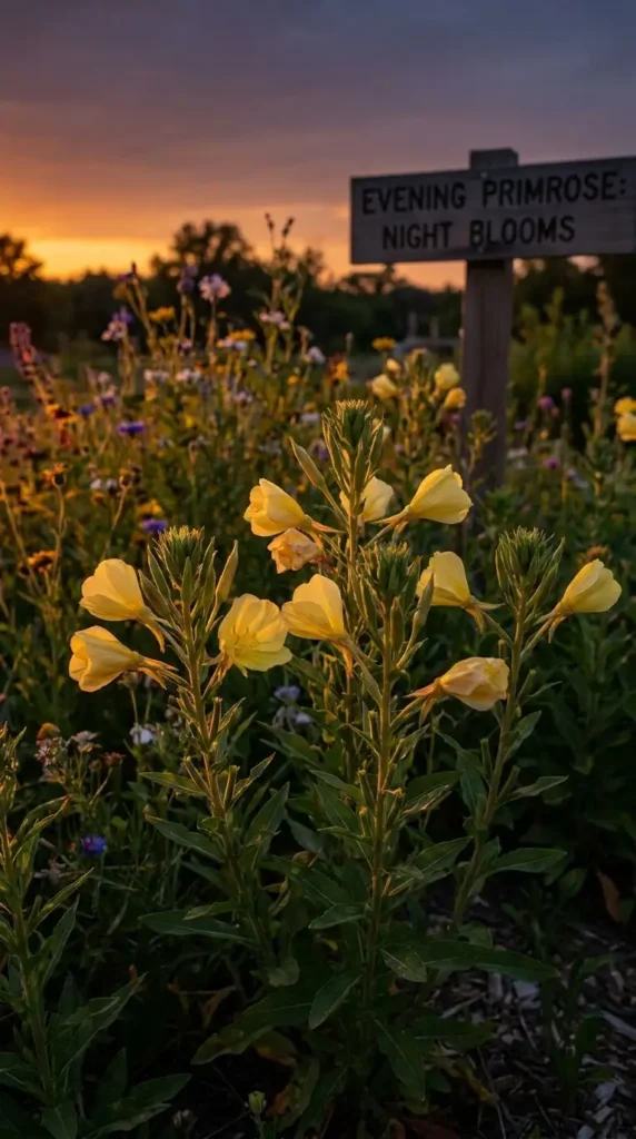 Evening primrose flowers