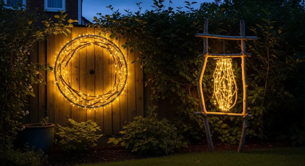 Fairy light art installation garden