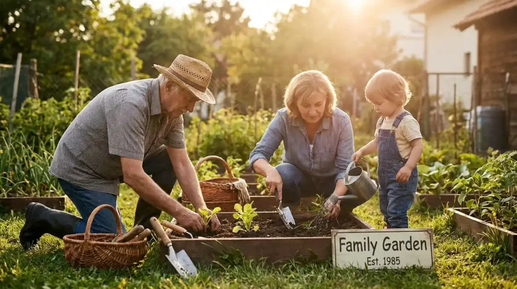 Family gardening