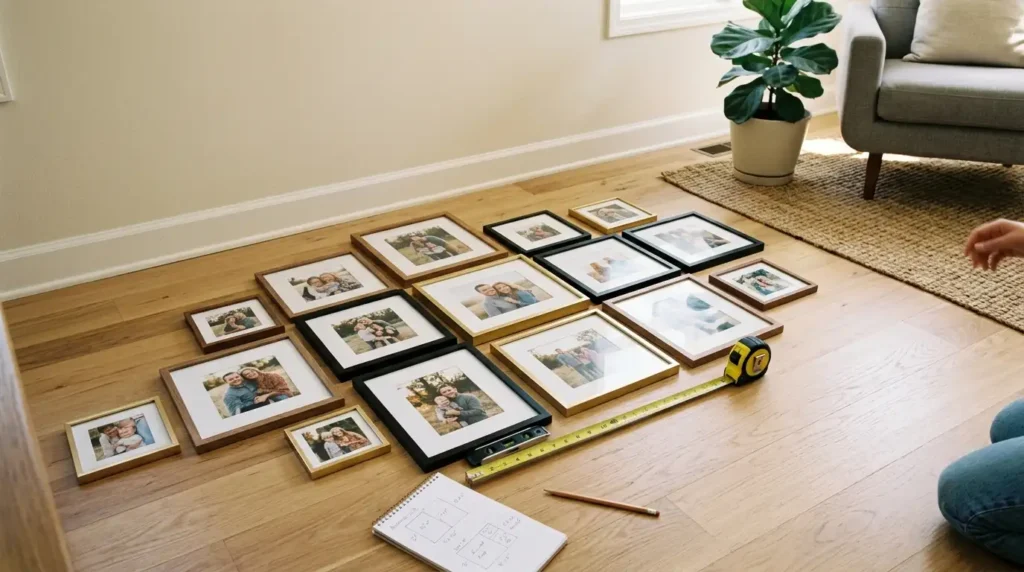 Family photo wall planning