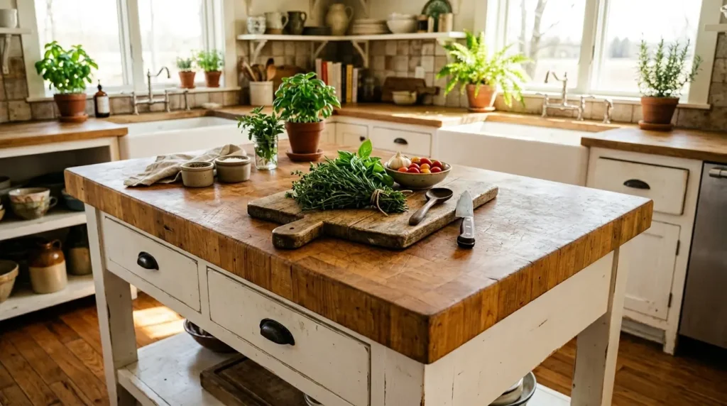 Farmhouse kitchen island