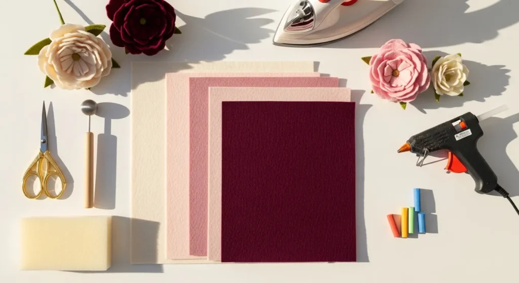 Felt flower making materials