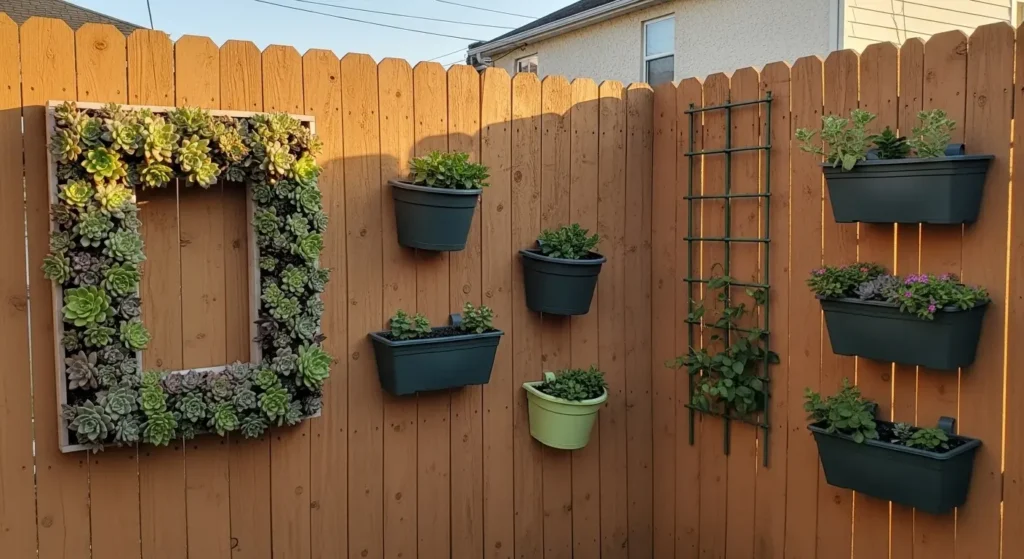 Fence garden wall patio display