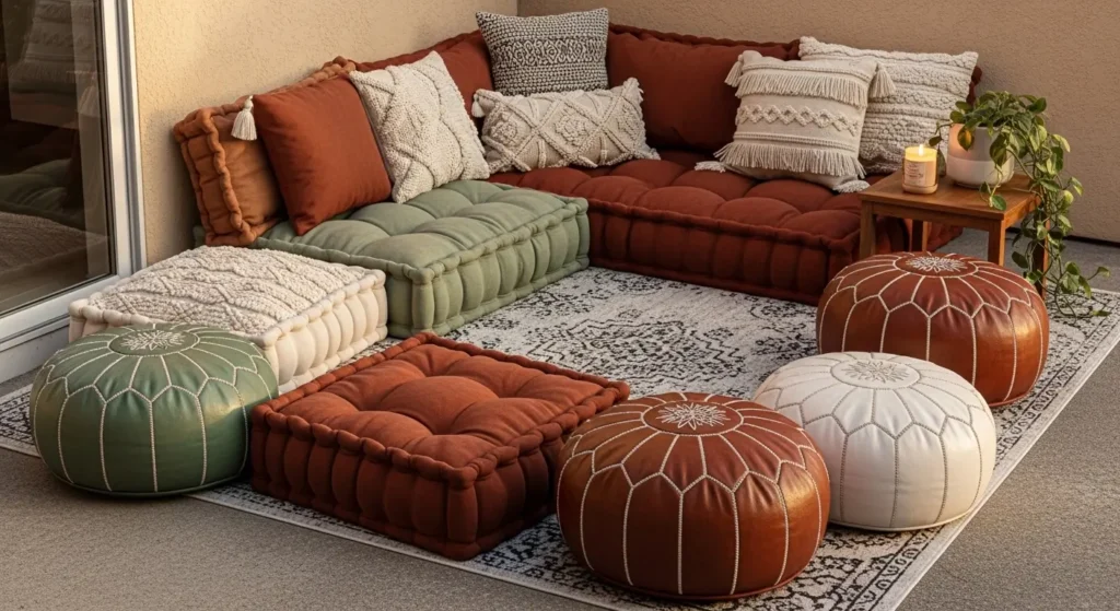 Floor cushion corner boho patio