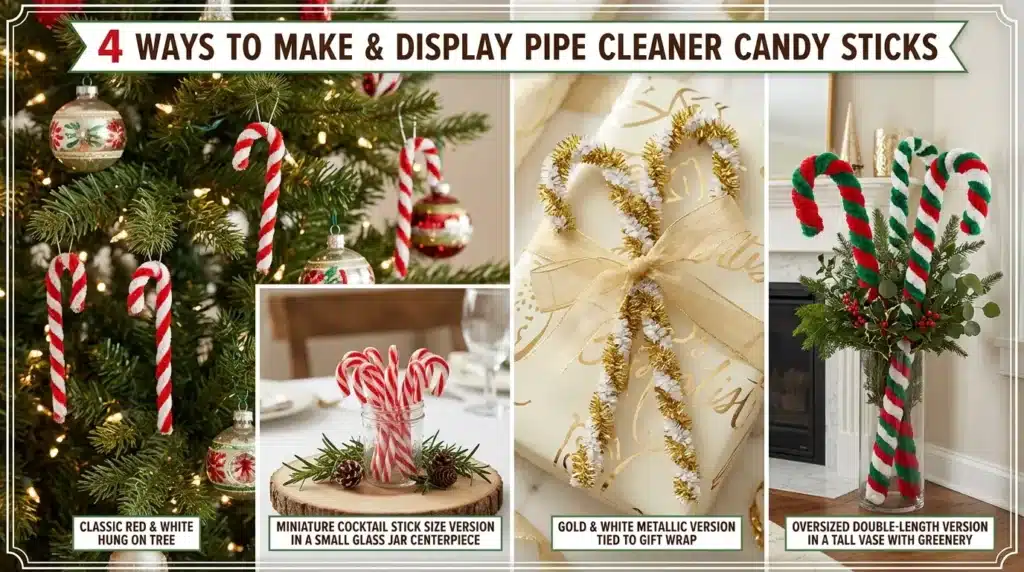 Four pipe cleaner candy stick