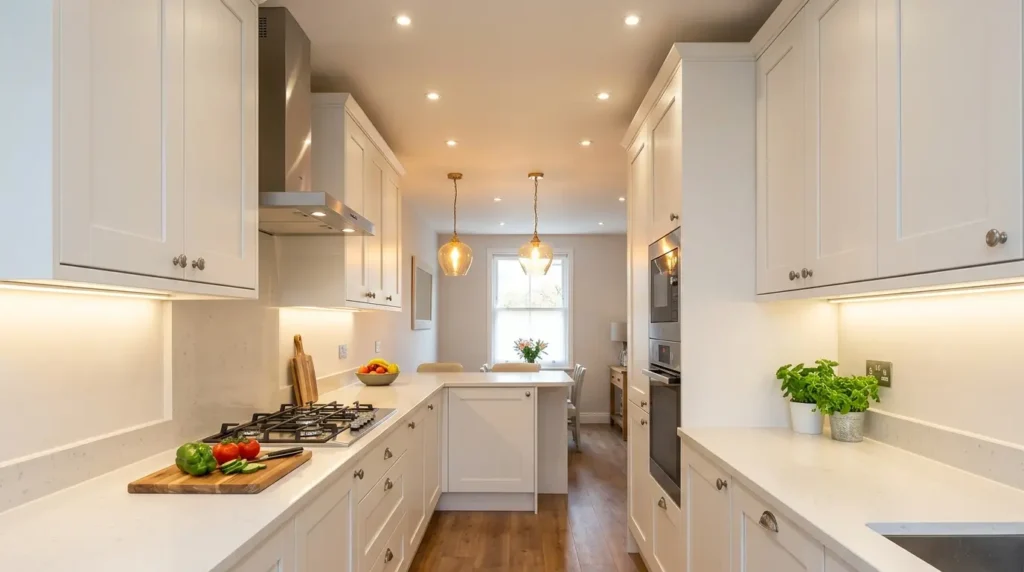 Galley kitchen lighting solutions