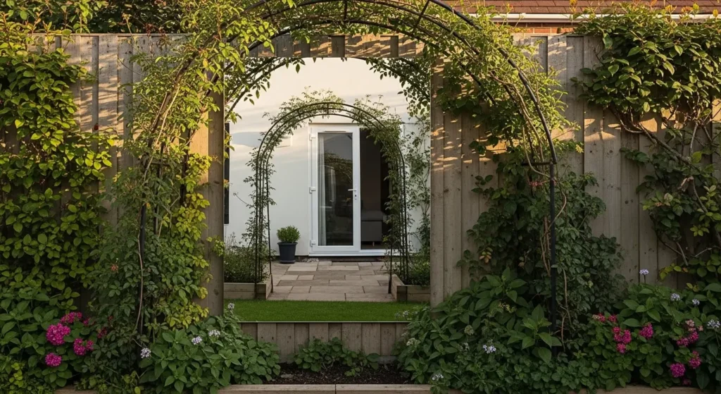 Garden mirror illusion wall art