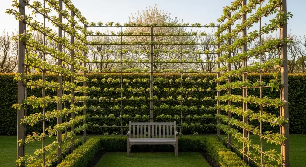 Garden nook espalier fruit trees