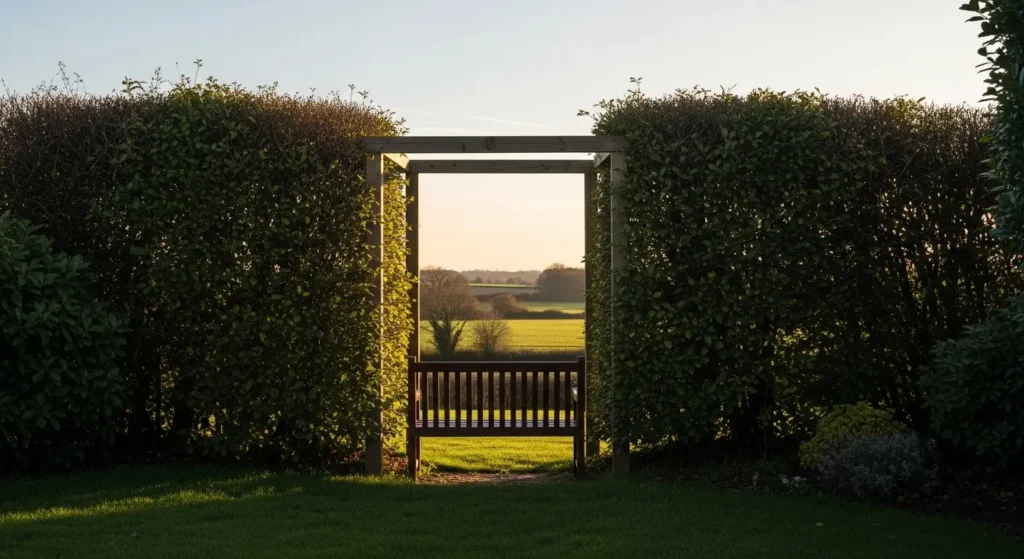 Garden nook with borrowed view