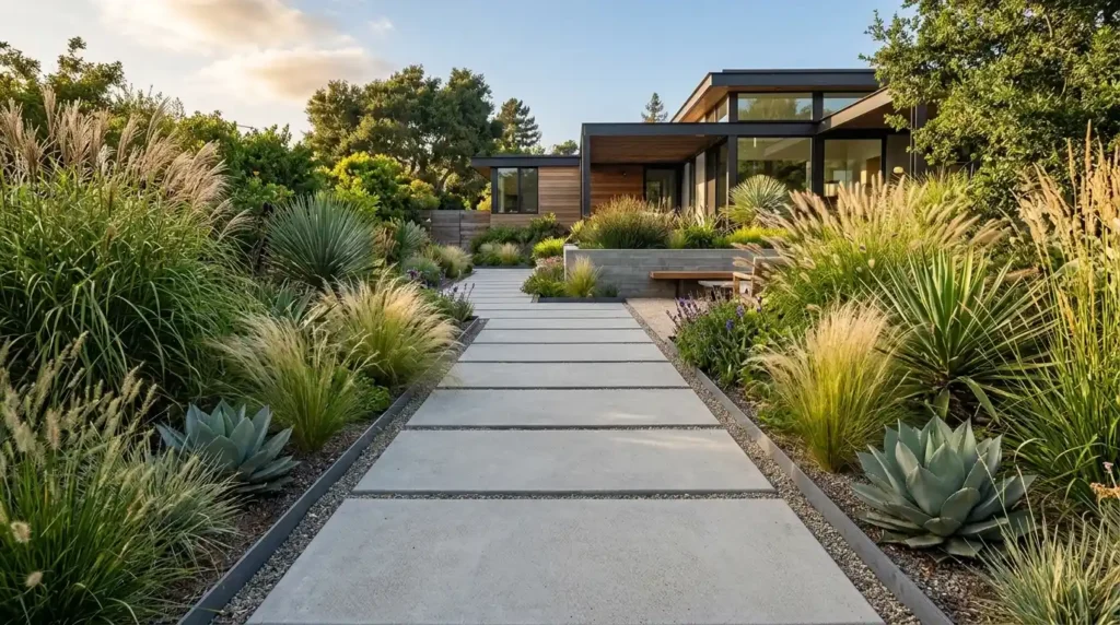 Garden path concrete pavers