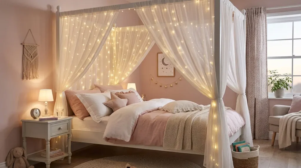 Girls bedroom canopy bed ideas