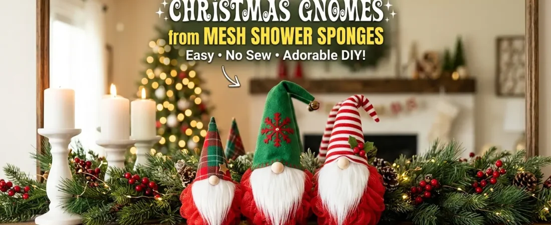 How To Make Christmas Gnomes From Mesh Shower Sponges