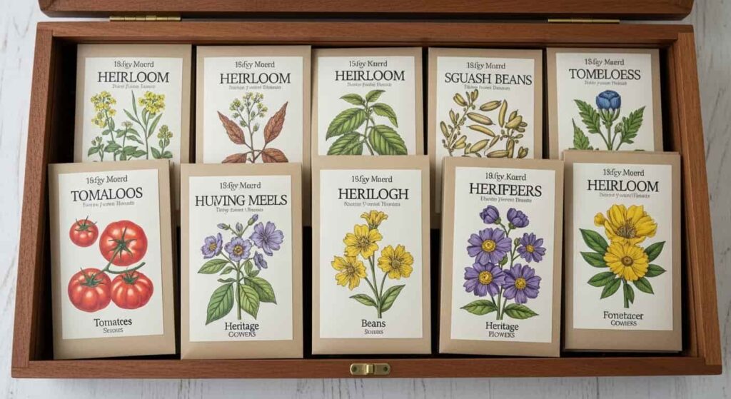 Heirloom seed collection gift box
