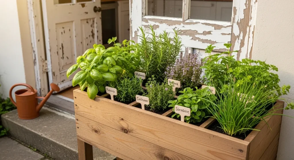 Herb garden planter box kitchen