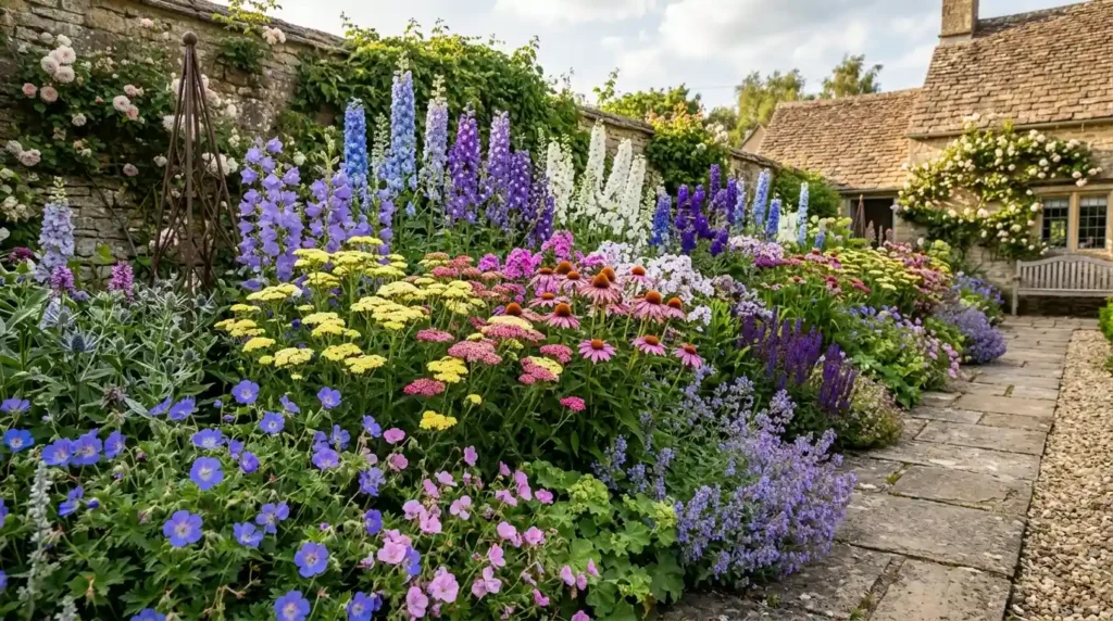 Herbaceous border in full bloom