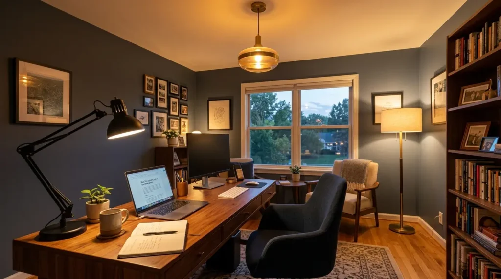 Home office three layer lighting