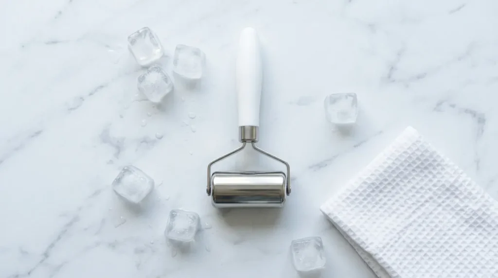 Ice roller on marble surface