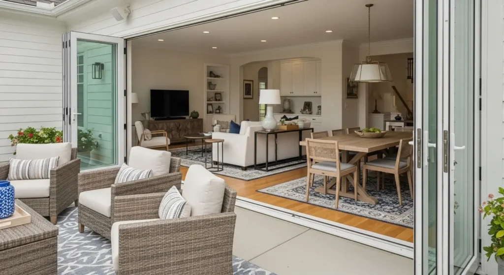Indoor outdoor living space summer