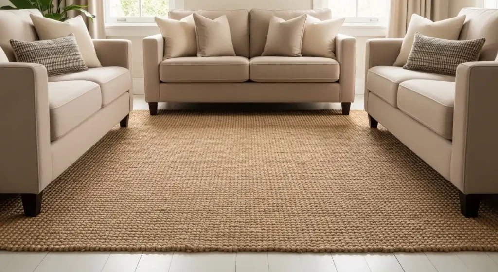 Jute rug in living room