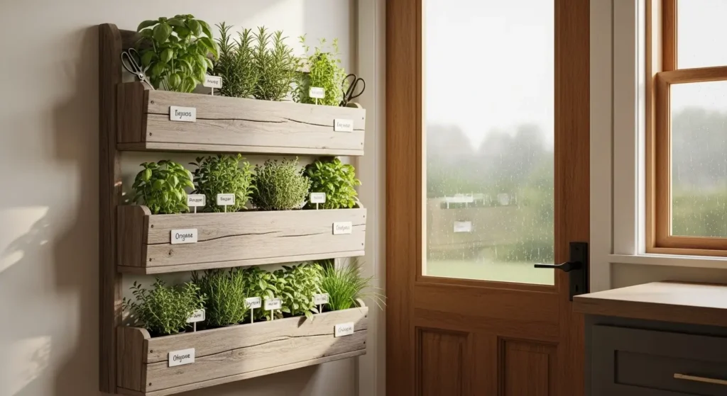 Kitchen door herb station garden