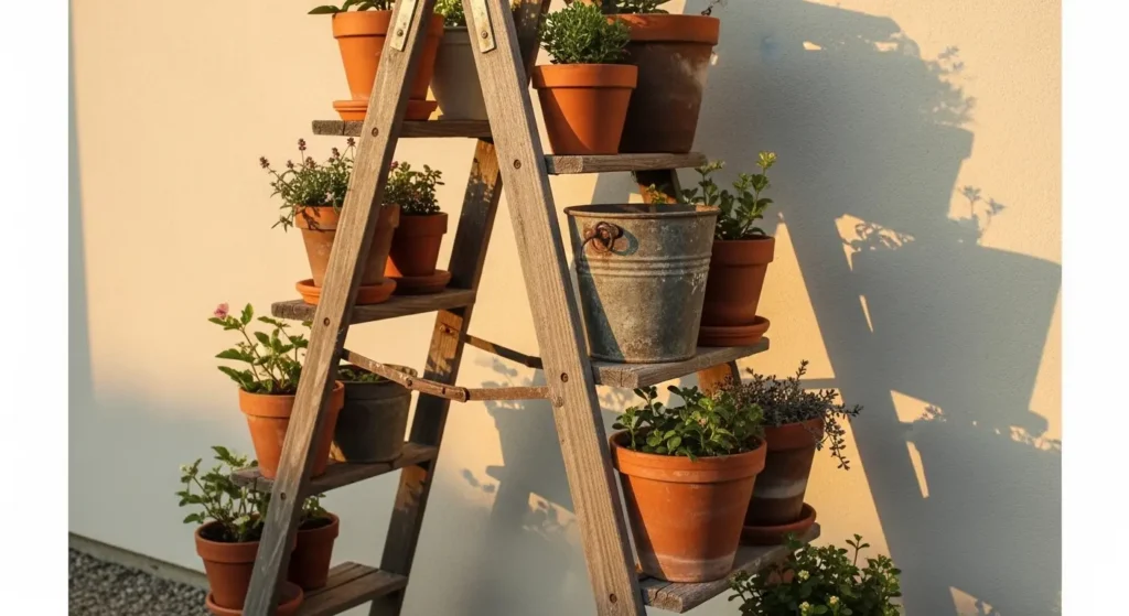 Ladder plant stand display