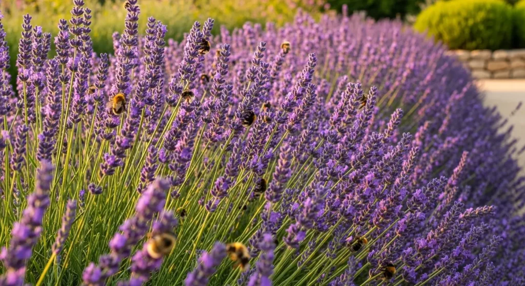 Lavender garden with bees