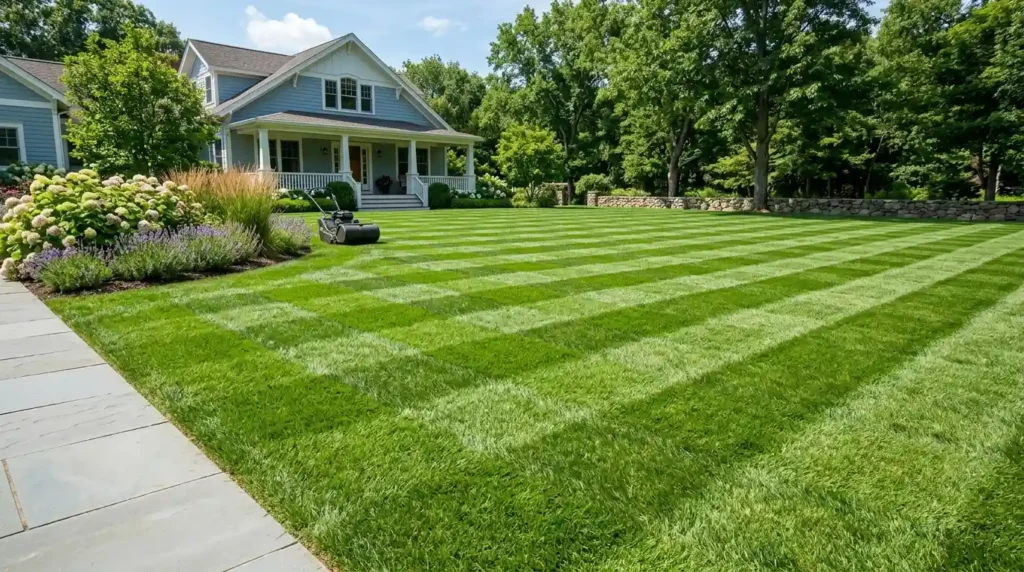 Lawn striping checkerboard grid