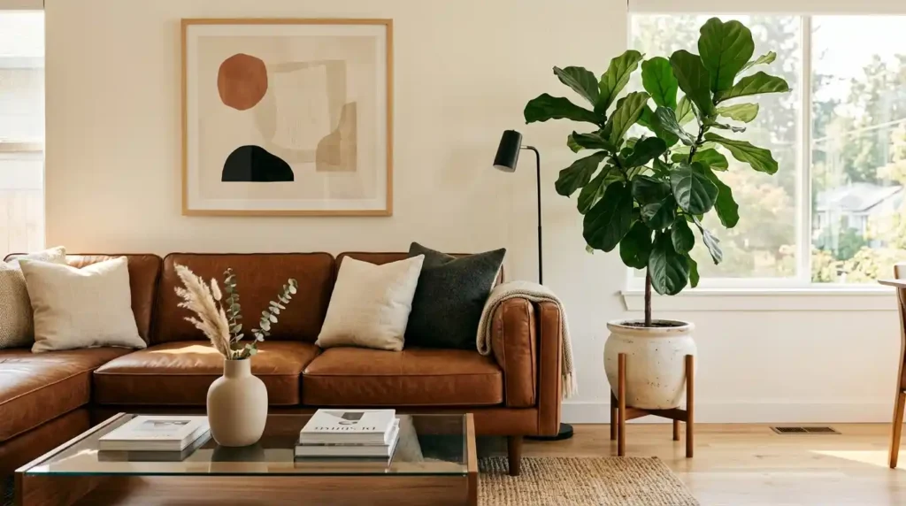 Leather sofa modern