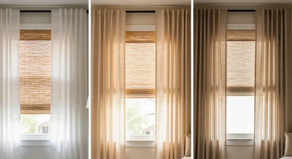 Linen drape options for shades