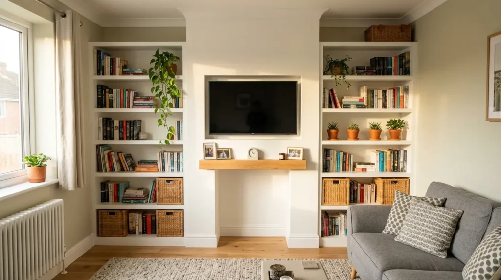 Living room TV alcove built-in