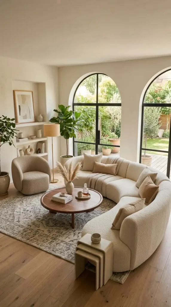 Living room curved furniture