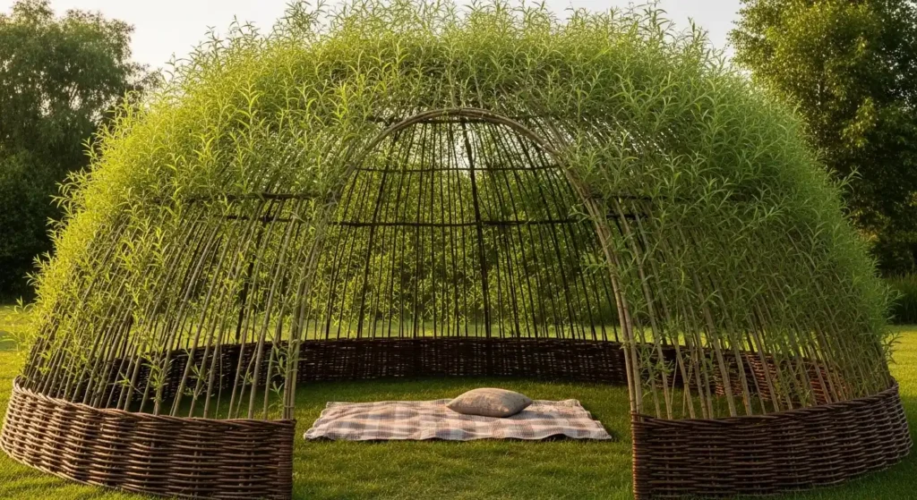 Living willow dome garden nook