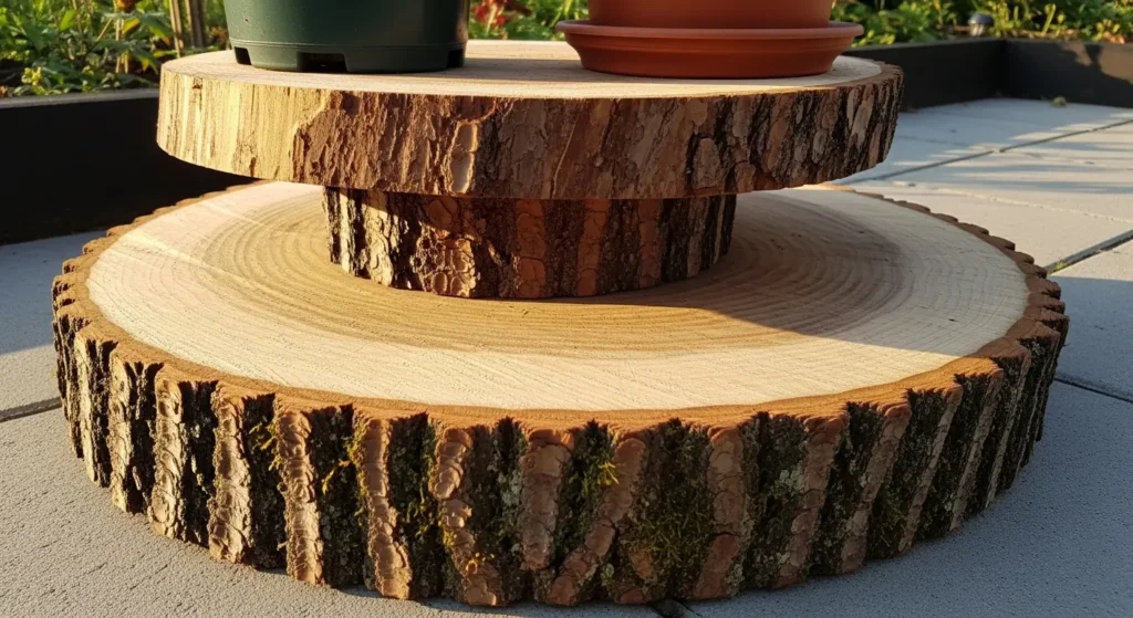 Log slice plant base display