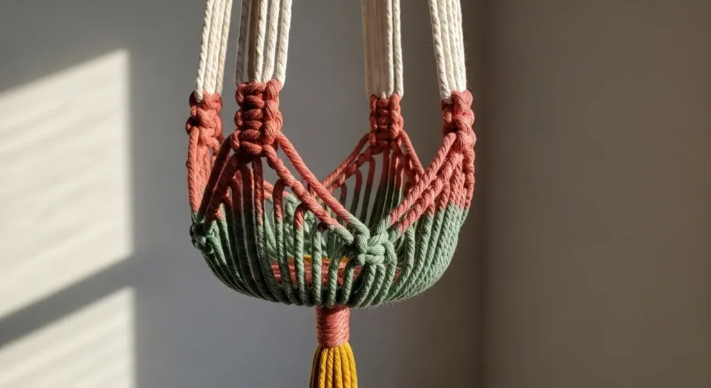 Macrame plant hanger color-dipped