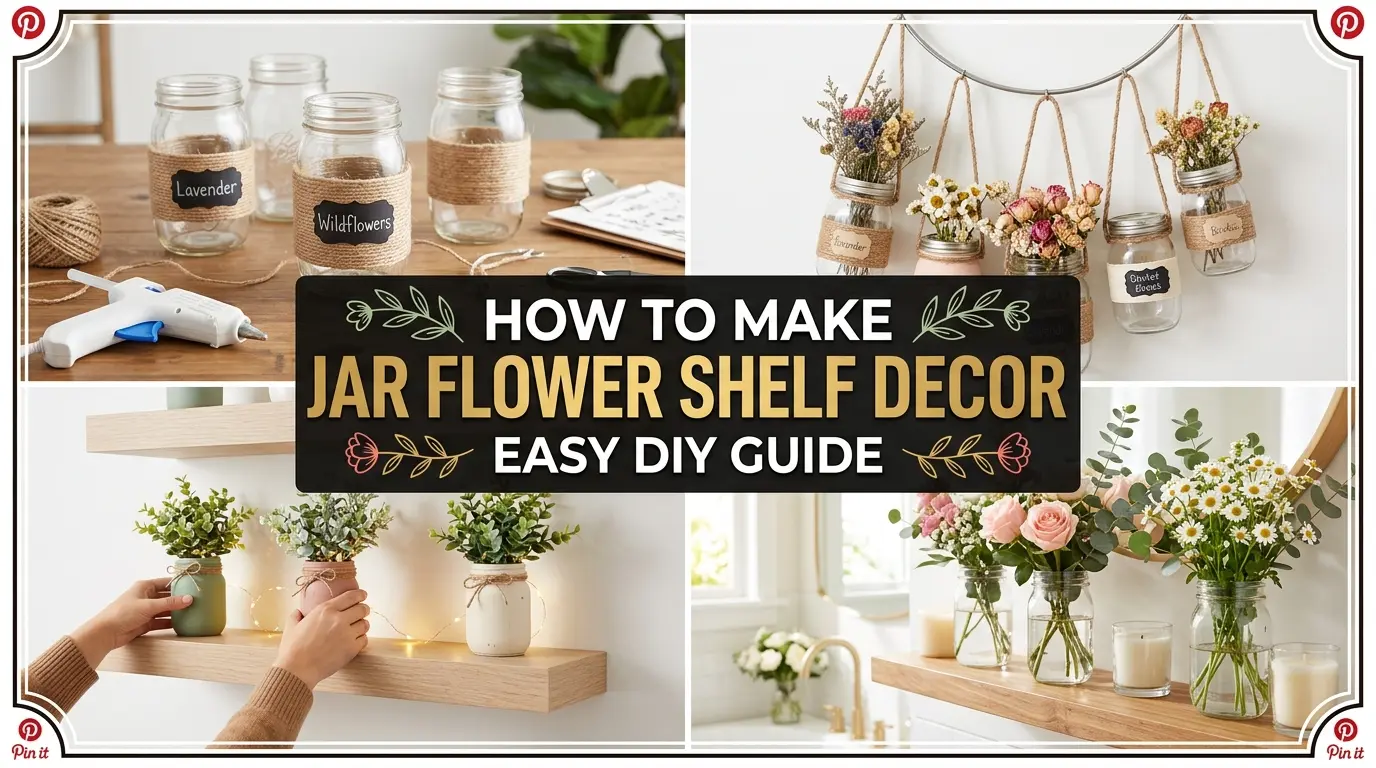 How To Make Gorgeous Jar Flower Shelf Decor That Looks Boutique-Quality