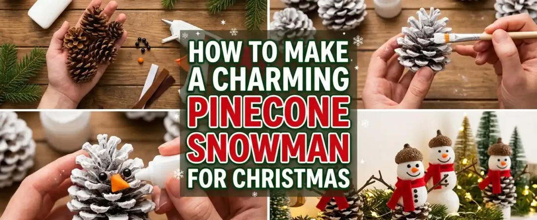 How To Make a Pinecone Snowman for Christmas