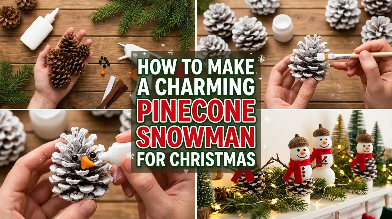 How To Make a Pinecone Snowman for Christmas