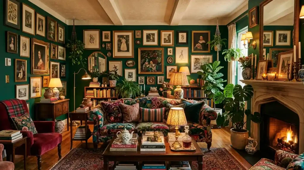 Maximalist living room decor