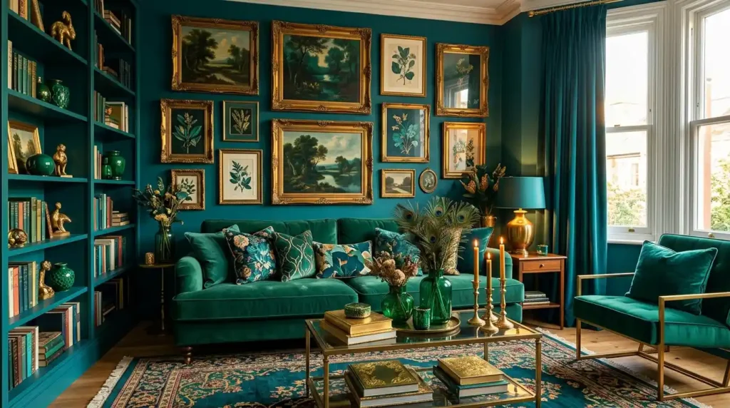 Maximalist room jewel tone palette