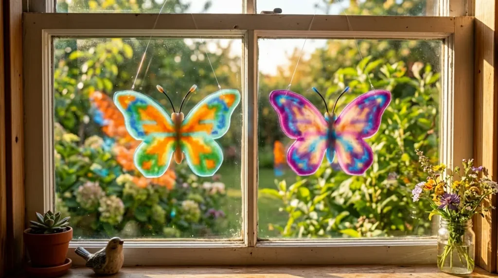 Melted bead butterfly suncatcher