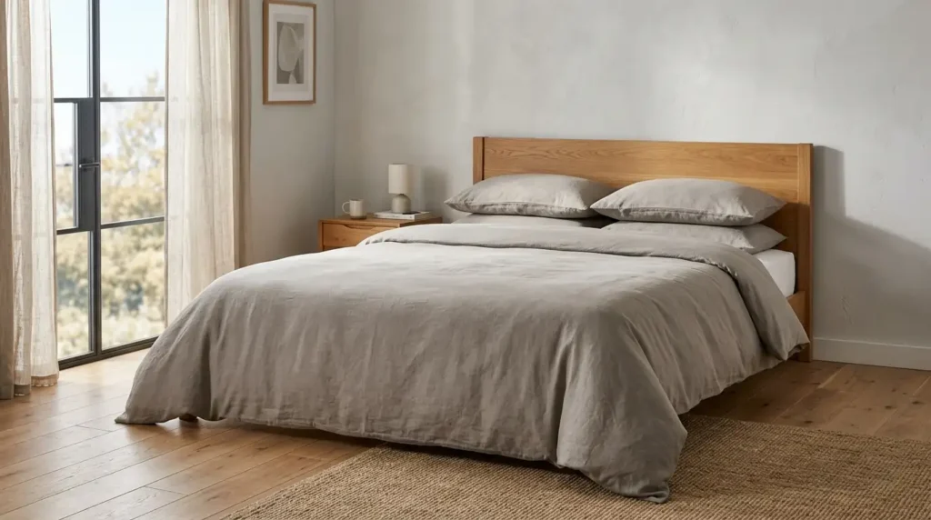 Mens bedroom bedding styling