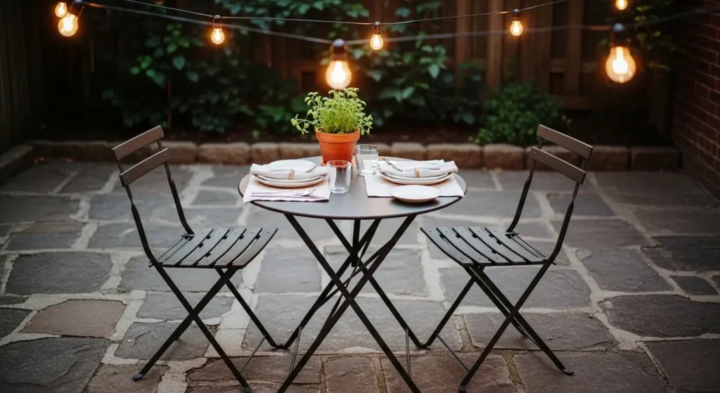 Minimal dining corner back patio
